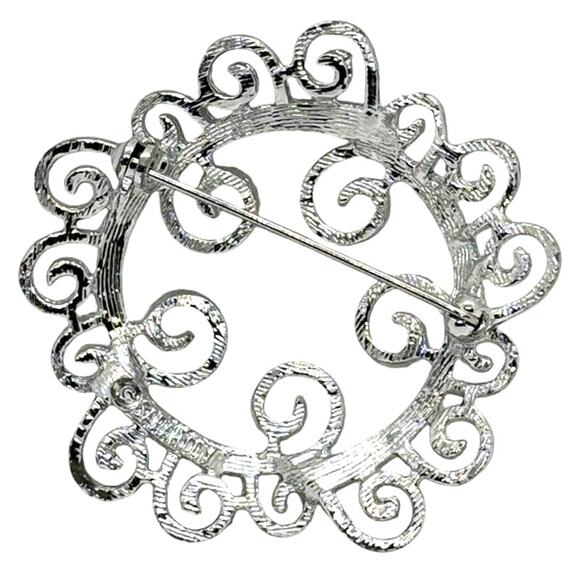 Sarah Coventry Silver-Tone Brooch Signed “Sarah Cov” Abstract Swirl Design VTG - Picture 2 of 4